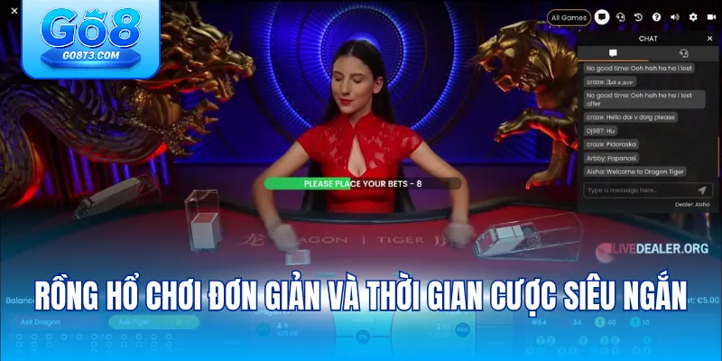 Rồng Hổ chơi đơn giản và thời gian cược siêu ngắn